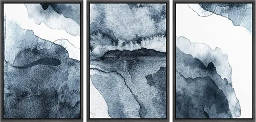Vista 40 de NWT Lienzo enmarcado para pared, juego de arte en acuarela pastel, bosque de montaña oscura, naturaleza silvestre, ilustraciones de arte moderno