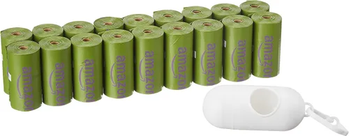 Vista 15 de AmazonBasics Bolsas Mejoradas para Desechos de Perro con Dispensador y Clip para Correa - 270 Unidades, Mango Brasileño