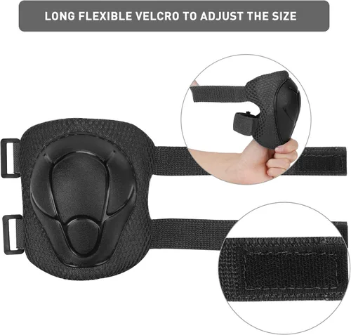 Vista 4 de KUYOU Rodilleras para Niños Coderas Protectores Equipo de Protección Conjunto Equipo de Seguridad para Patines de Ruedas Ciclismo Bicicleta BMX
