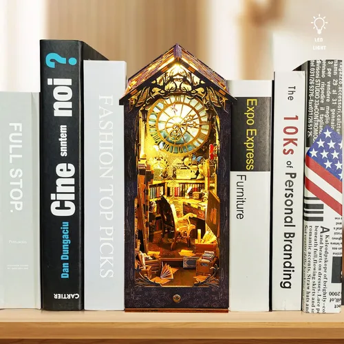 Vista 7 de Kits de rincón de libros para adultos – Sujetalibros 3D 2026 nuevo, kit de rincón de libros, decoración de estantería, kit de casa en miniatura