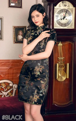 Vista 3 de Bright LELE - Vestido tradicional chino mini falda Qipao Cheongsam para Halloween, cosplay, fiesta de disfraces, jys021