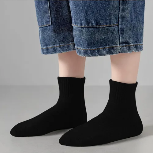 Vista 8 de EPEIUS Calcetines acolchados de algodón grueso para niños y niñas, calcetines atléticos deportivos para correr, paquete de 6 unidades, 4-14 años