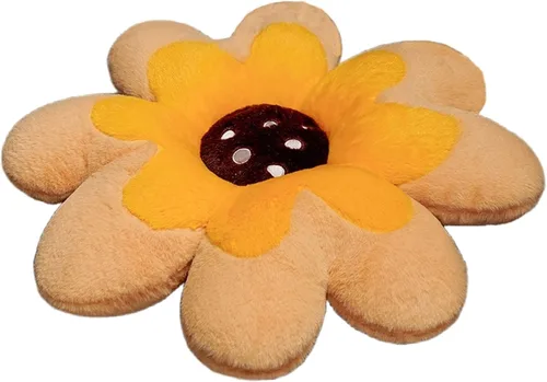 Vista 10 de Cojín de felpa con diseño de margaritas, cojín de flores, tapete lumbar para dormitorio, oficina, decoración del hogar y auto (17.7 pulgadas, verde)