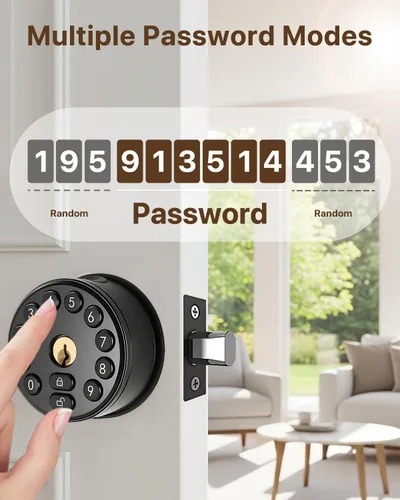 Vista 8 de Cerradura de puerta inteligente con huellas dactilares con teclado, control de aplicación, desbloqueo automático, cerrojo electrónico para puerta
