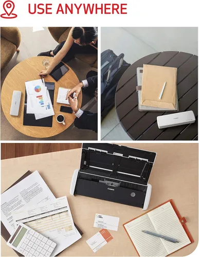 Vista 6 de Canon imageFORMULA R10 - Escáner de Documentos Portátil, Alimentado por USB, Escaneo Dúplex, Alimentador de Documentos, Fácil Configuración