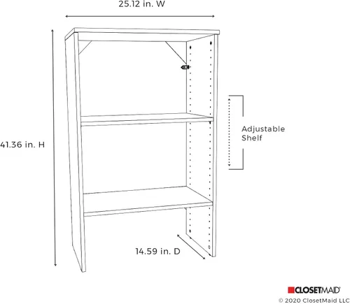 Vista 3 de Cubículo ClosetMaid SuiteSymphony de 25 x 6 pulgadas Gris natural