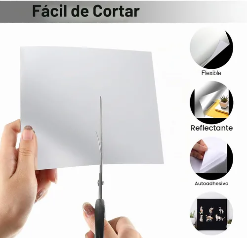 Vista 4 de Hojas de espejo flexibles autoadhesivas, no de vidrio, azulejos adhesivos para decoración de pared del hogar (10 piezas, 6 x 6 pulgadas)