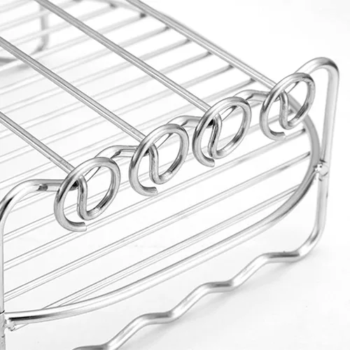 Vista 5 de Estante de doble capa para freidora de aire, soporte multiusos de doble capa, estante de accesorios para freidora de aire, accesorios de freidora