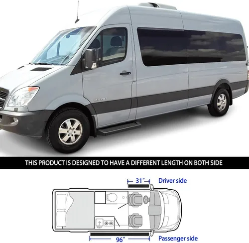 Vista 6 de APS Estribos prémium de 6 pulgadas, color negro, compatibles con Dodge Mercedes-Benz Sprinter 10-26