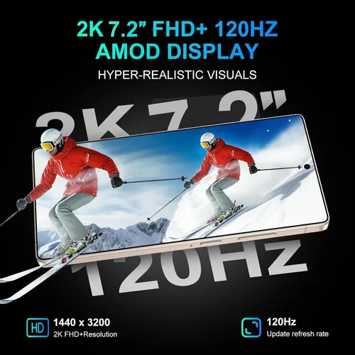 Vista 2 de Teléfono celular I25 Ultra desbloqueado, pantalla FHD+ de 7.2 pulgadas, 8 GB+256 GB, teléfono inteligente con batería de 8000 mAh, S Pen