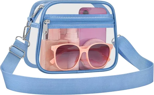 Vista 27 de COK Bolsa transparente para eventos de estadio, bolsas cruzadas para mujeres y hombres, bolso transparente para conciertos y festivales