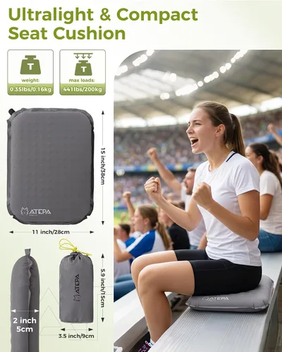 Vista 2 de ATEPA Cojín inflable para asiento 1 Pack - Gris