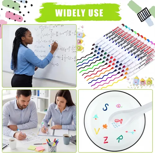 Vista 5 de Teling Paquete de 36 bolígrafos mágicos flotantes para niños, 12 colores, para crear marcadores de pintura al agua con toalla, arte de bricolaje