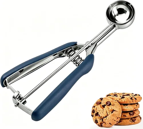 Vista 20 de JUNADAEL J Cuchara de galletas de 4 cucharadas, cucharadas de galletas de 2 onzas para hornear, cuchara para magdalenas para hornear, agarre cómodo