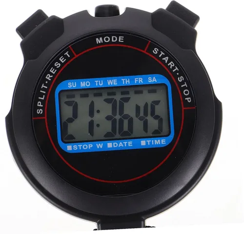 Vista 8 de Cronómetro digital multifunción con alarma de fecha, temporizador de precisión para deportes, natación, entrenamiento, fitness, cronómetro negro