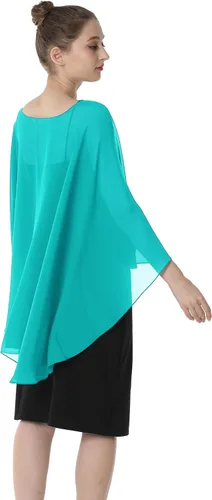 Vista 4 de Baoqiya Capas de gasa Capelets transparentes Poncho de capa larga para mujeres más