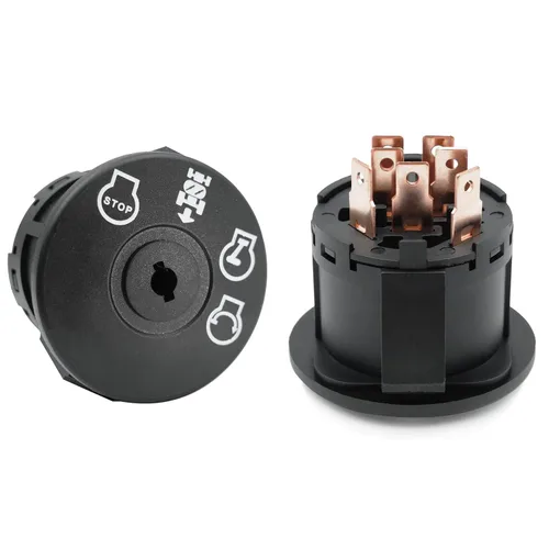 Vista 2 de 193350 Interruptor de arranque de encendido 4 posiciones con llave 7 terminales Se adapta a AYP, Craftsman, Sears, Poulan Lawn Mower Rider