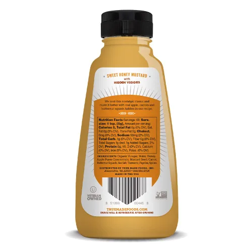Vista 3 de True Made Foods Mostaza con miel baja en azúcar, apta para dieta cetogénica (12 onzas, 2 unidades)