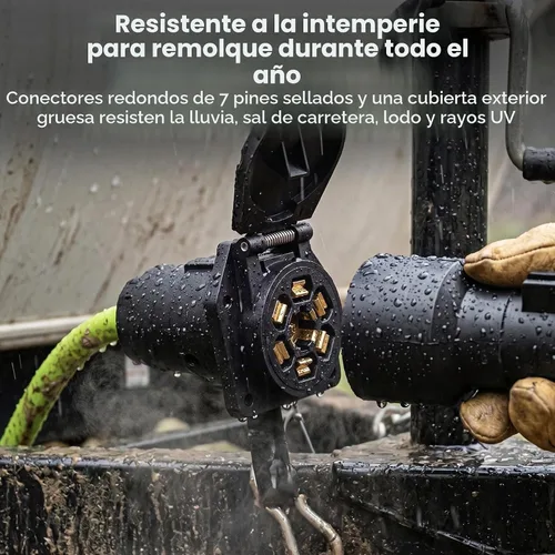 Vista 7 de GEARit Cable de extensión para remolque de 7 vías (1 pie) Enchufe de remolque de 7 pines Cable en línea Arnés de cables Conector de clavijas dobles