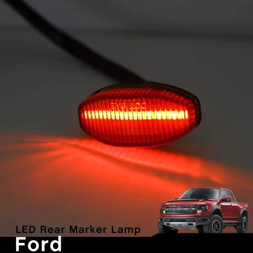 Vista 2 de Luces LED de Marcador Lateral para Ford F150 SVT Raptor Pick Up 2010-2014, Luces de Marcador Trasero/Trasera F150, Lente Ahumada Roja, Kits de Luz