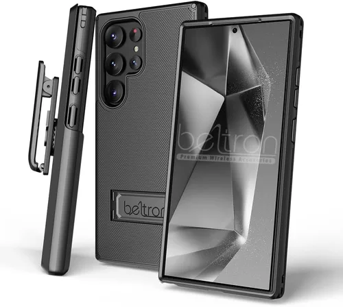 Vista 3 de BELTRON - Funda con clip para cinturón para Samsung Galaxy S24 Ultra, funda protectora delgada de doble capa de agarre de cuerpo completo y funda