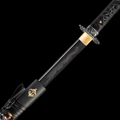 Vista 4 de Espada katana japonesa hecha a mano, auténtica, forjada a mano, espadas samurai de acero de alto carbono 1060 para artes marciales, colección