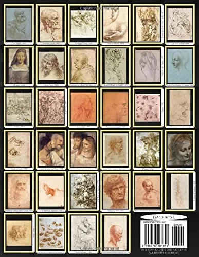 Vista 2 de Leonardo da Vinci Sketches Coloring Book Leonardo da Vinci Complete Art Coloring Book #2 - Leonardo's Sketches