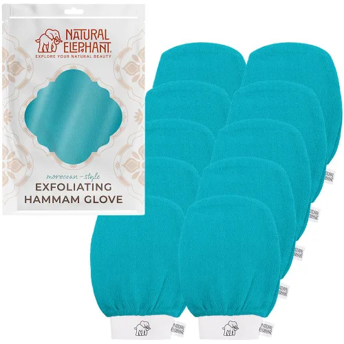 Vista 21 de Natural Elephant Guantes exfoliantes para hammam, guantes exfoliantes faciales y corporales, paquetes de 5 y 10