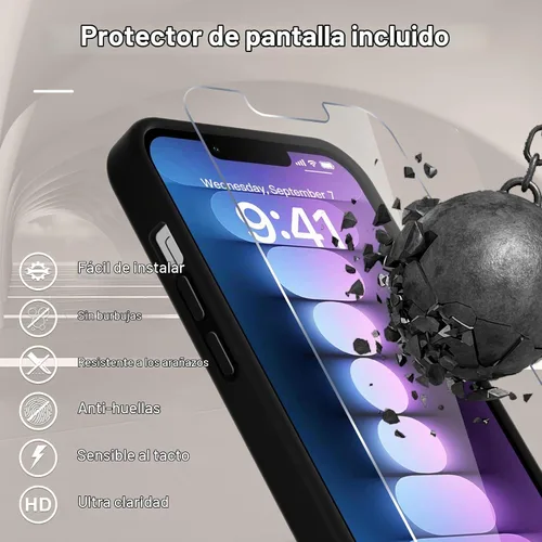 Vista 6 de YENAPOON Funda magnética mate para iPhone 13 Pro, color negro