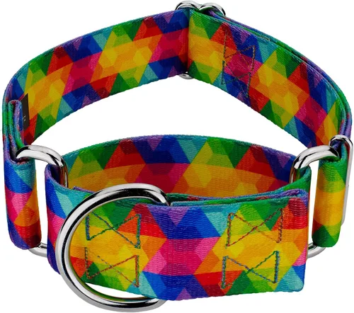 Vista 18 de Country Brook Petz - Collar para perro Martingala con mandala bohemio azul, colección Groovy con 12 diseños lejanos (1 1/2 pulgadas, mediano)