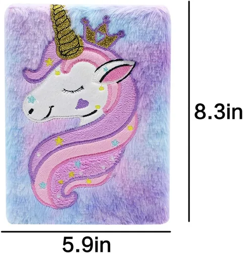 Vista 17 de Cuaderno de felpa difusa con bonito diario de oso de dibujos animados para niños y niñas para escribir dibujos (A5, 160 páginas rayadas)