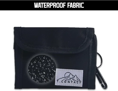 Vista 6 de T.CONTACT - Cartera con cordón para el cuello con cremallera, monedero, tarjetero para hombres, mujeres, niños y niños, Negro -, Cartera para niños