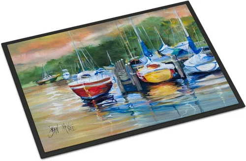 Vista 127 de Caroline's Treasures JMK1017JMAT - Tapete de caza de rana garza azul, 24 x 36 pulgadas, tapete para puerta delantera, interior y exterior