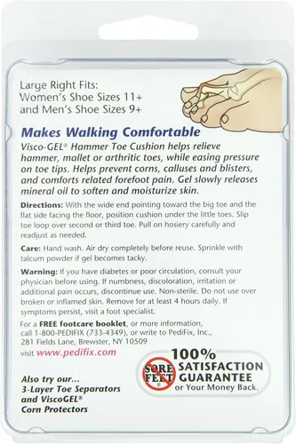 Vista 3 de PediFix Visco Gel Hammer Toe Cushion Large Right