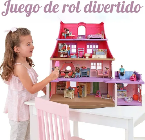 Vista 4 de Beverly Hills Sweet Li'l Family - Juego de 9 figuras flexibles para casa de muñecas: abuelo, abuela, mamá, papá, hermana, hermano, niño pequeño