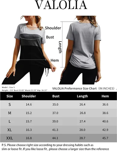 Vista 4 de VALOLIA Camisetas para mujer cuello redondo estilo casual color block