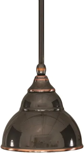 Vista 46 de Toltec Lighting Tallo Colgado Mini colgante, acabado de cobre negro, 3.5" cuadrado humo burbuja vidrio