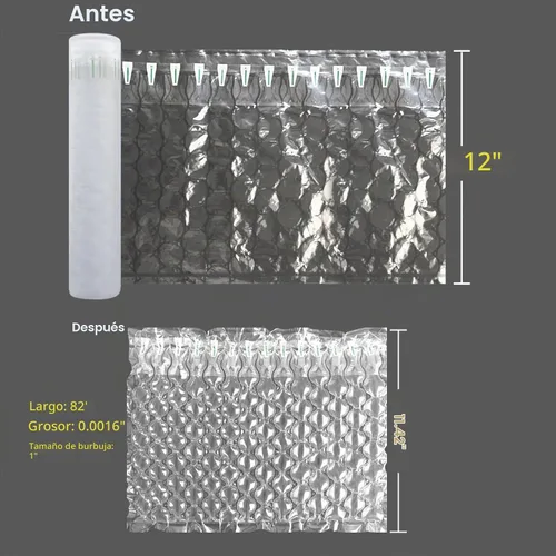 Vista 5 de Rollo de Envoltura Acolchada de Burbujas Protector Inflable para Envío de Botellas, Almohadas de Aire para Envío Burbujas de Aire de Gran