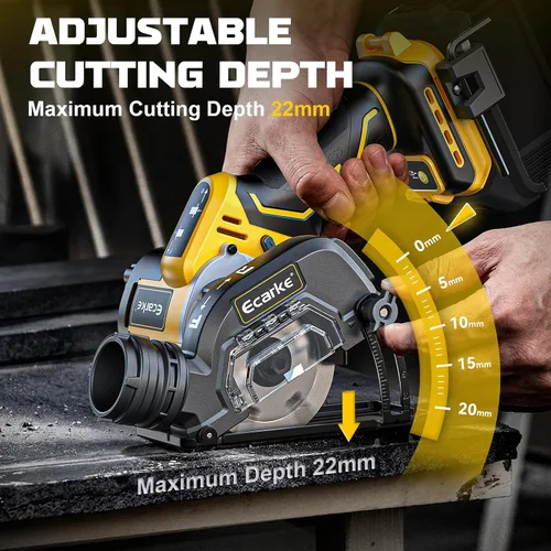 Vista 4 de Ecarke Herramienta de corte inalámbrica compatible con batería DeWalt de 20 V, motor sin escobillas de sierra circular de 3 pulgadas con cuchillas