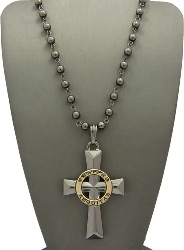 Vista 5 de Shiny Jewelers USA - Collar con colgante para hombre de Veritas AEQUITAS con diseño de cruz de los santos de Boondock