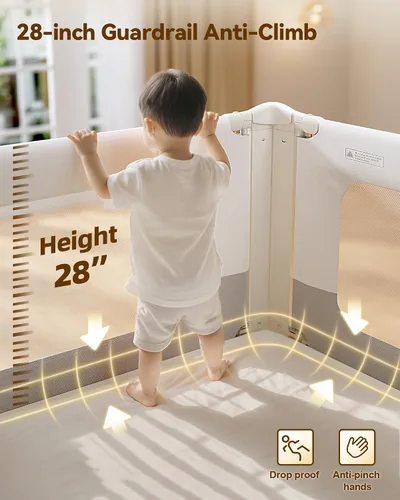 Vista 6 de Riel de cama para niños pequeños, protector de riel de cama de bebé grueso