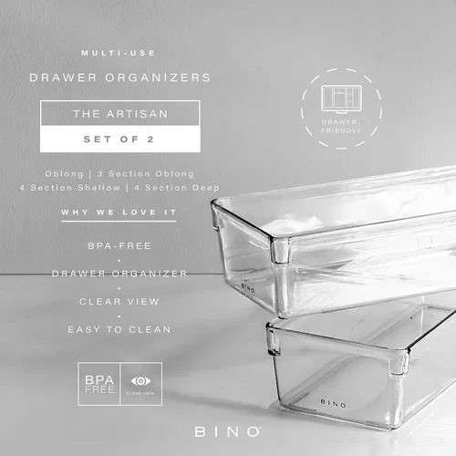 Vista 2 de Bino - Organizador de cajones de plástico multiusos, rectangular
