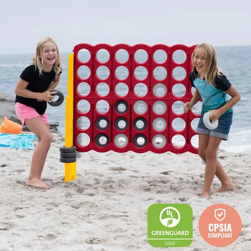 Vista 8 de ECR4Kids - Juego de mesa Jumbo de 4 en fila para niños, adultos y familias, para uso en interiores y exteriores, de 4 pies de alto