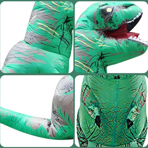 Vista 5 de Disfraz inflable de tiranosaurio para adultos, disfraz de dinosaurio de fantasía, disfraz de estegosaurio, disfraz para Halloween o cosplay