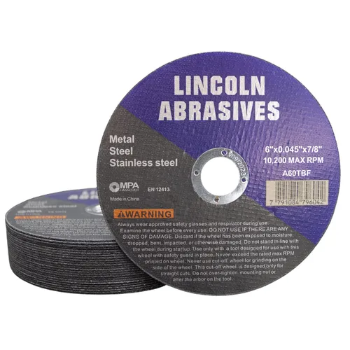 Vista 23 de Paquete de 25 ruedas de corte de 4.5" Lincoln Abrasives .040" Metal y acero inoxidable