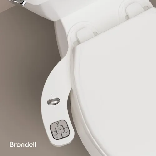 Vista 4 de Brondell FSP-250 FreshSpa Thinline Accesorio esencial de bidé de precisión para asientos de inodoro con presión de agua ajustable, control de brazo