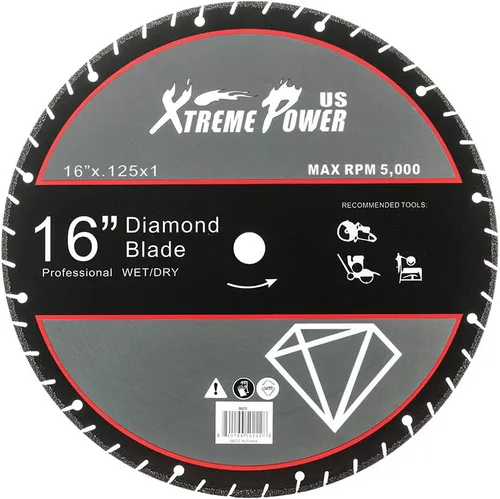 Vista 6 de XtremepowerUS 3200W Sierra Circular Demo de Corte de Disco Eléctrico para Concreto Húmedo/Seco con Rodillo de Guía de Corte de 40 cm