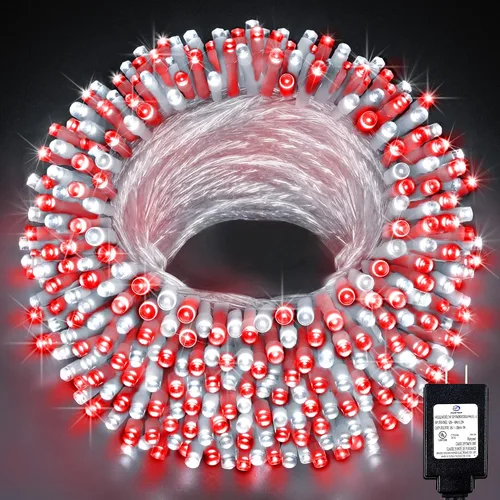 Vista 22 de KNONEW Guirnalda de luces de Navidad para interiores, 60 pies, 180 luces LED impermeables para exteriores, 8 modos de iluminación, función