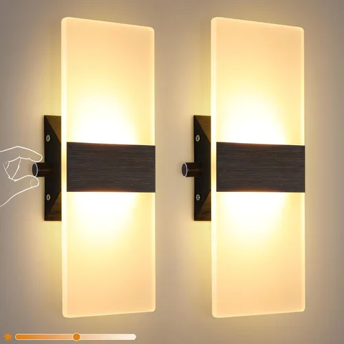 Vista 15 de Lightess Aplique de pared moderno regulable. Aplique de pared de 12W en negro, lámpara de pared interior de acrílico para dormitorio, sala de estar