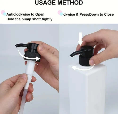 Vista 6 de Dispensador de champú y acondicionador (juego de 3, 21 onzas), moderno y recargable, para jabón de ducha, dispensador de gel corporal vacío para baño